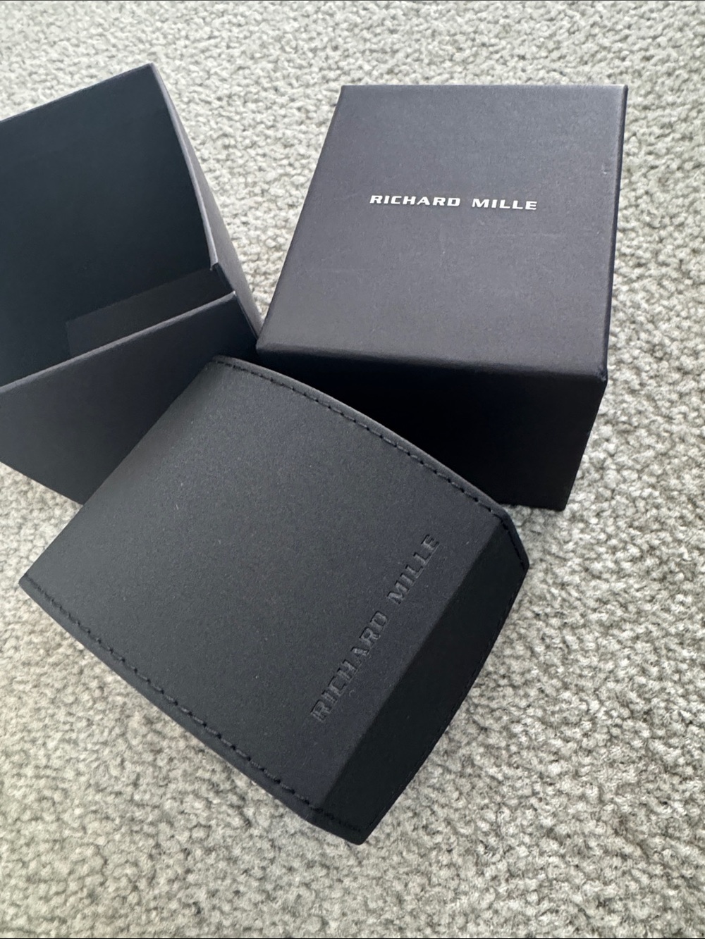 Richard Mille Black travel Watch Box and Pouch